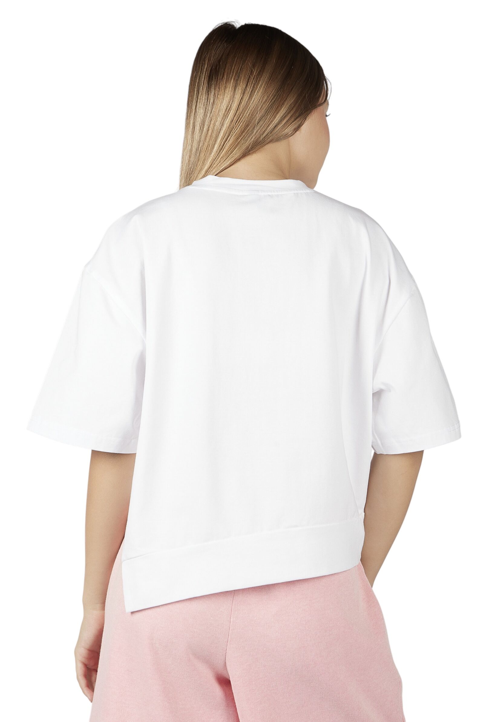 Футболка дев. АРТ.G-TS26004,бел-роз,хл-эл