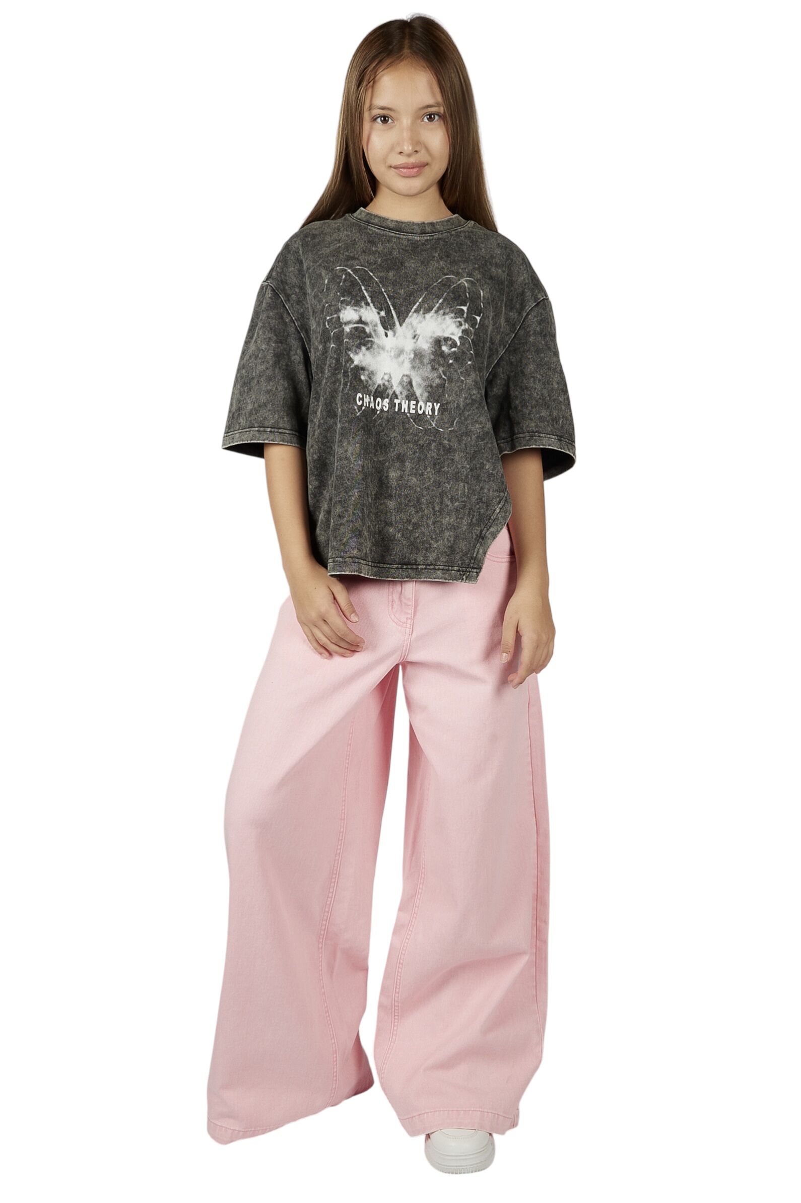 Футболка дев. АРТ.G-TS26007,сер,хл