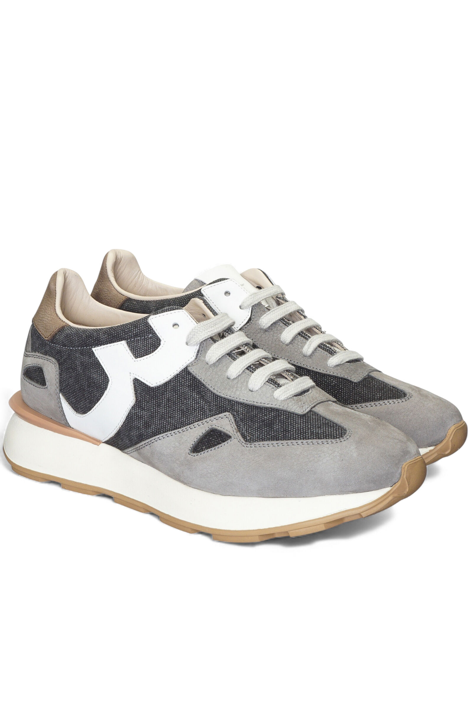 Кроссовки муж. АРТ.16450A362,сер-бел,н.к-тек/н.к-тек