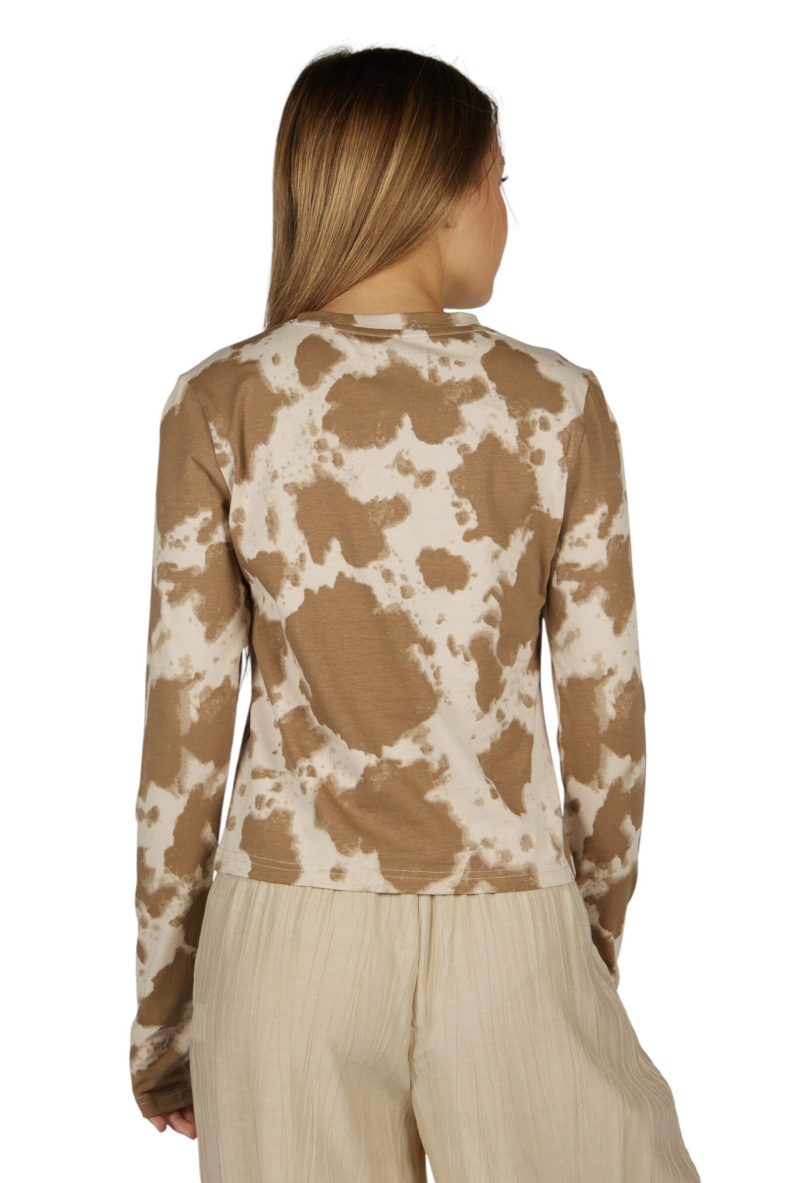 Лонгслив дев.АРТ.G-TN26081,беж-кор,хл-эл