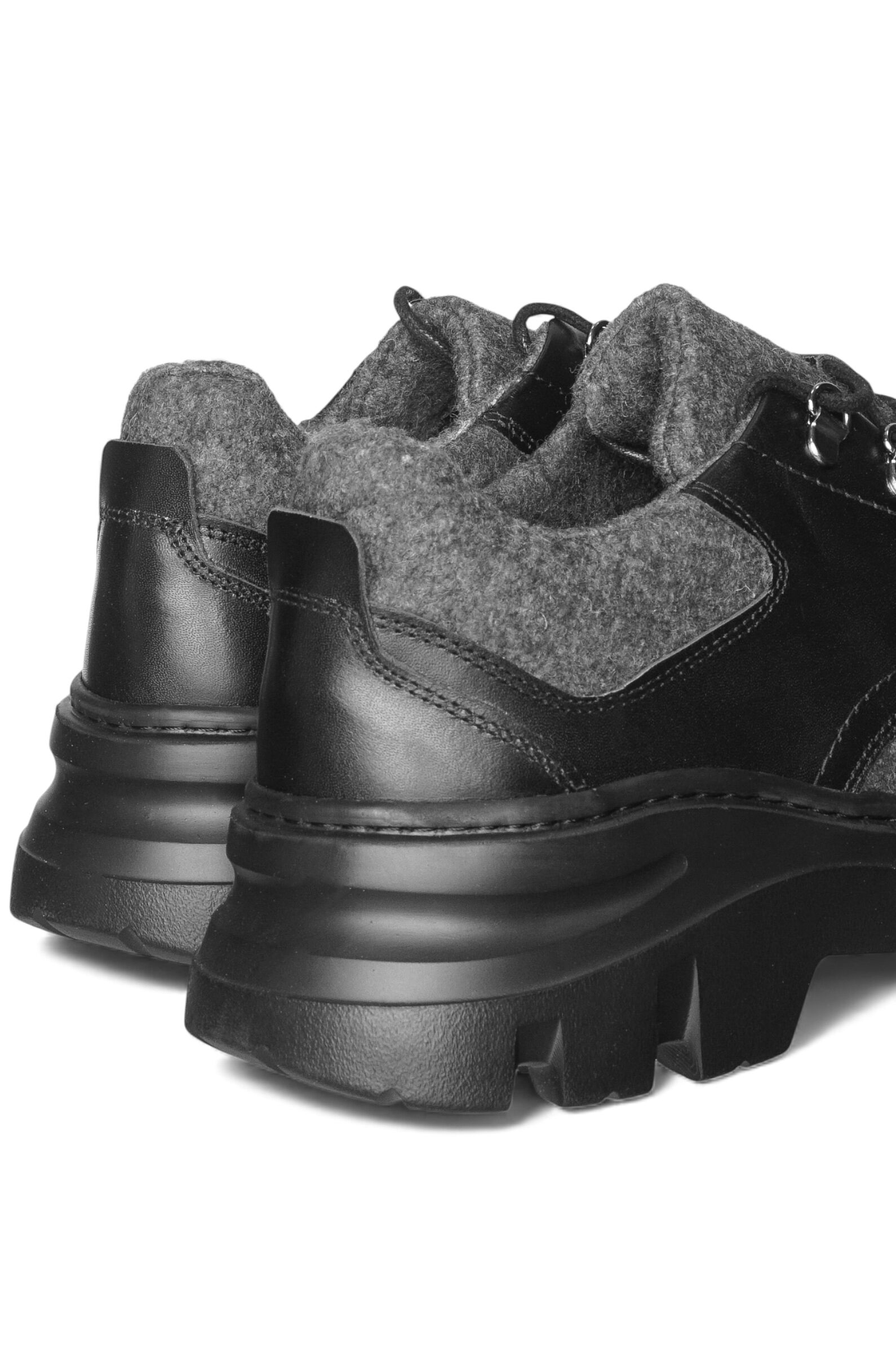 П/ботинки муж. АРТ.23850A071,чер-сер,н.к-тек/байка