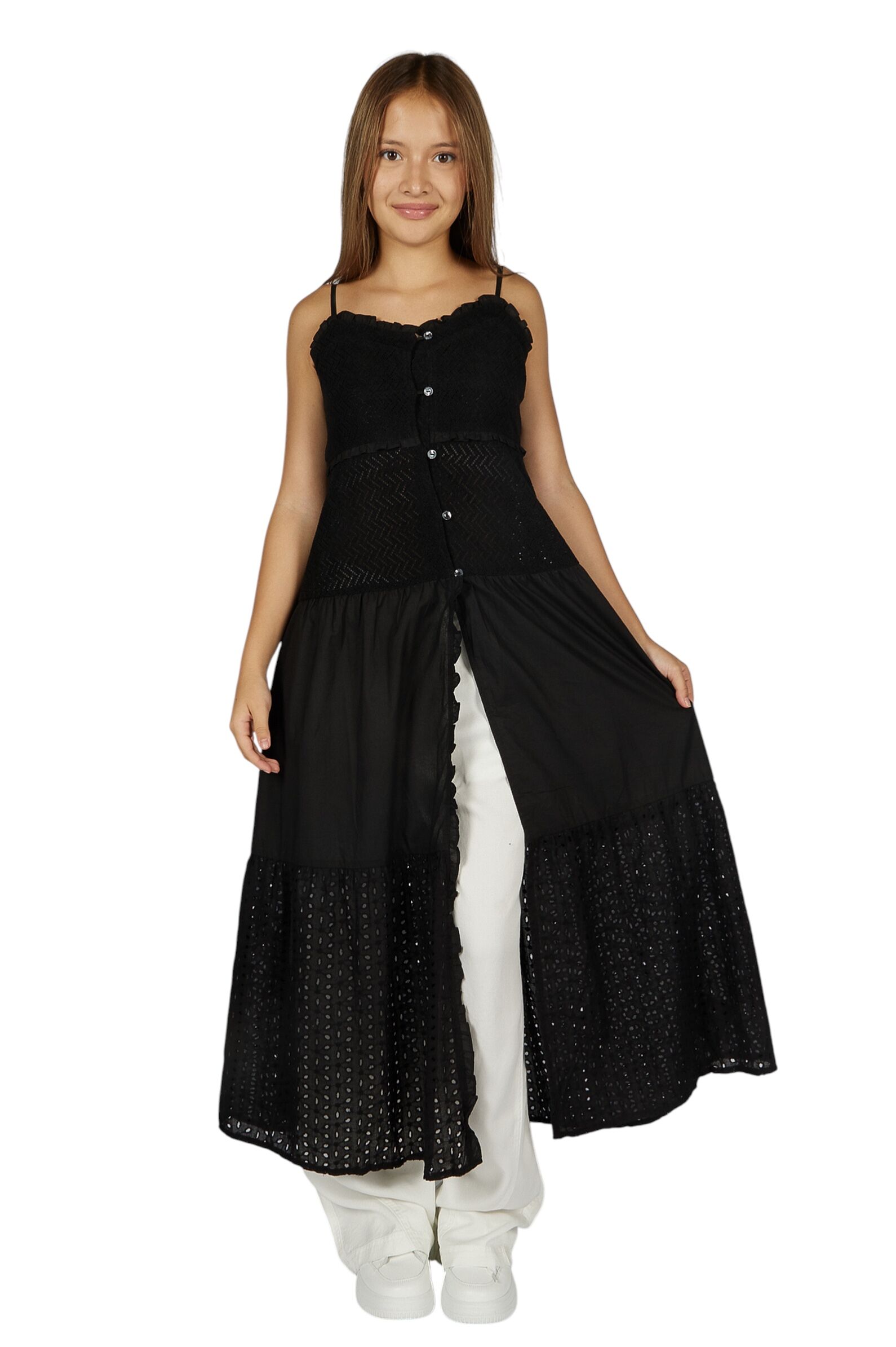 Сарафан дев.АРТ.G-DR26054,чер,хл